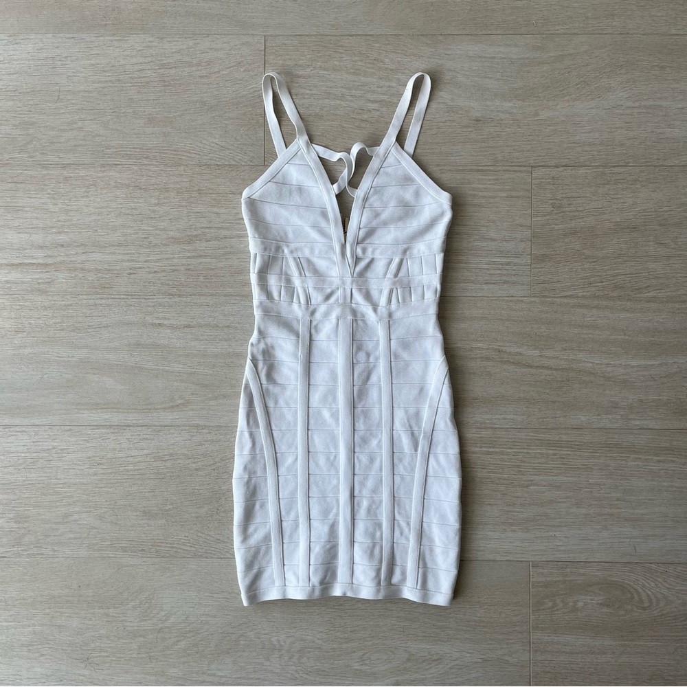 Vintage Bebe white bandage mini dress. NWOT. size XS.